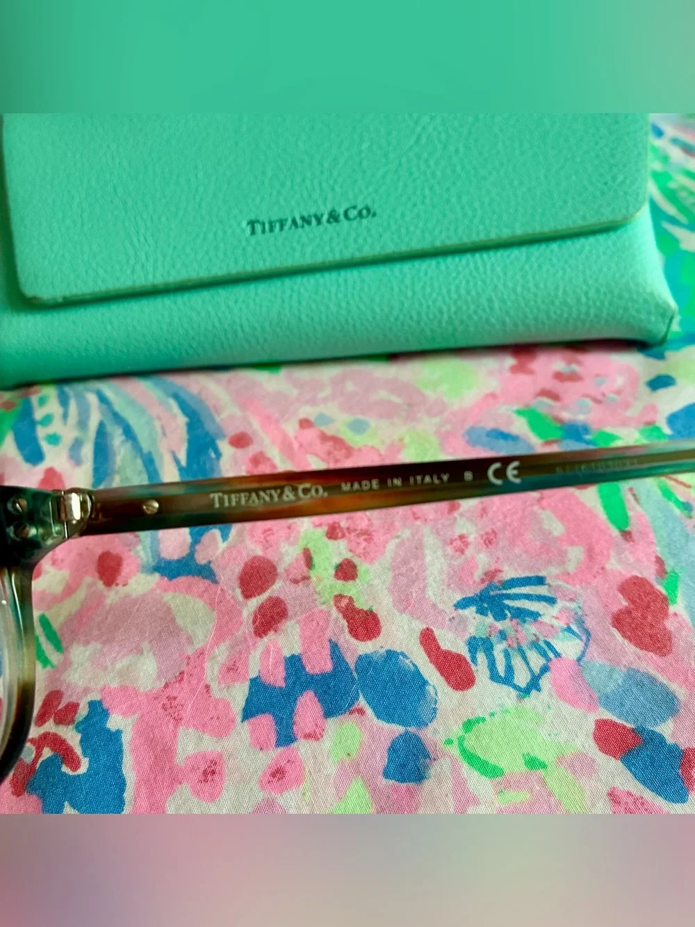 Tiffany & Co. Turquoise & Tortoiseshell Glasses with Tiffany & Co Case